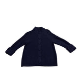 Chicos Womens Navy Cotton Button-Front Knit Cardigan Sweater Size 2