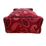 Vera Bradley Women’s Red Cotton Quilted Paisley Print Adjustable Straps Backpack