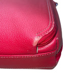 Levenger Women’s Red Leather Briefcase Laptop Bag Dual Handles & Shoulder Strap