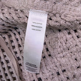 Chicos Womens Beige Cotton Open Knit Lightweight Cardigan Sweater Size 1