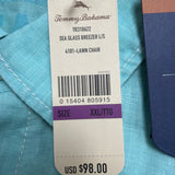 Tommy Bahama Mens Aqua Linen Long Sleeve Button-Up Shirt Sz XX-Large