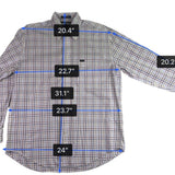 Faconnable Mens Multi-Color Cotton Plaid Button-Up Shirt Size M