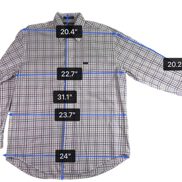 Faconnable Mens Multi-Color Cotton Plaid Button-Up Shirt Size M