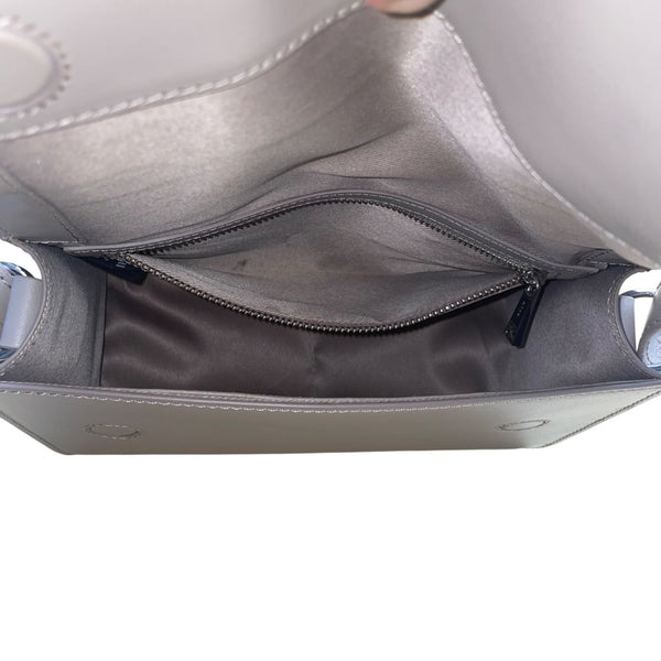 Wera Women’s Gray Leather Envelope Flap Adjustable Strap Compact Crossbody Bag