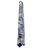 J. Garcia Mens Multicolor Silk Necktie Snail Garden Pattern