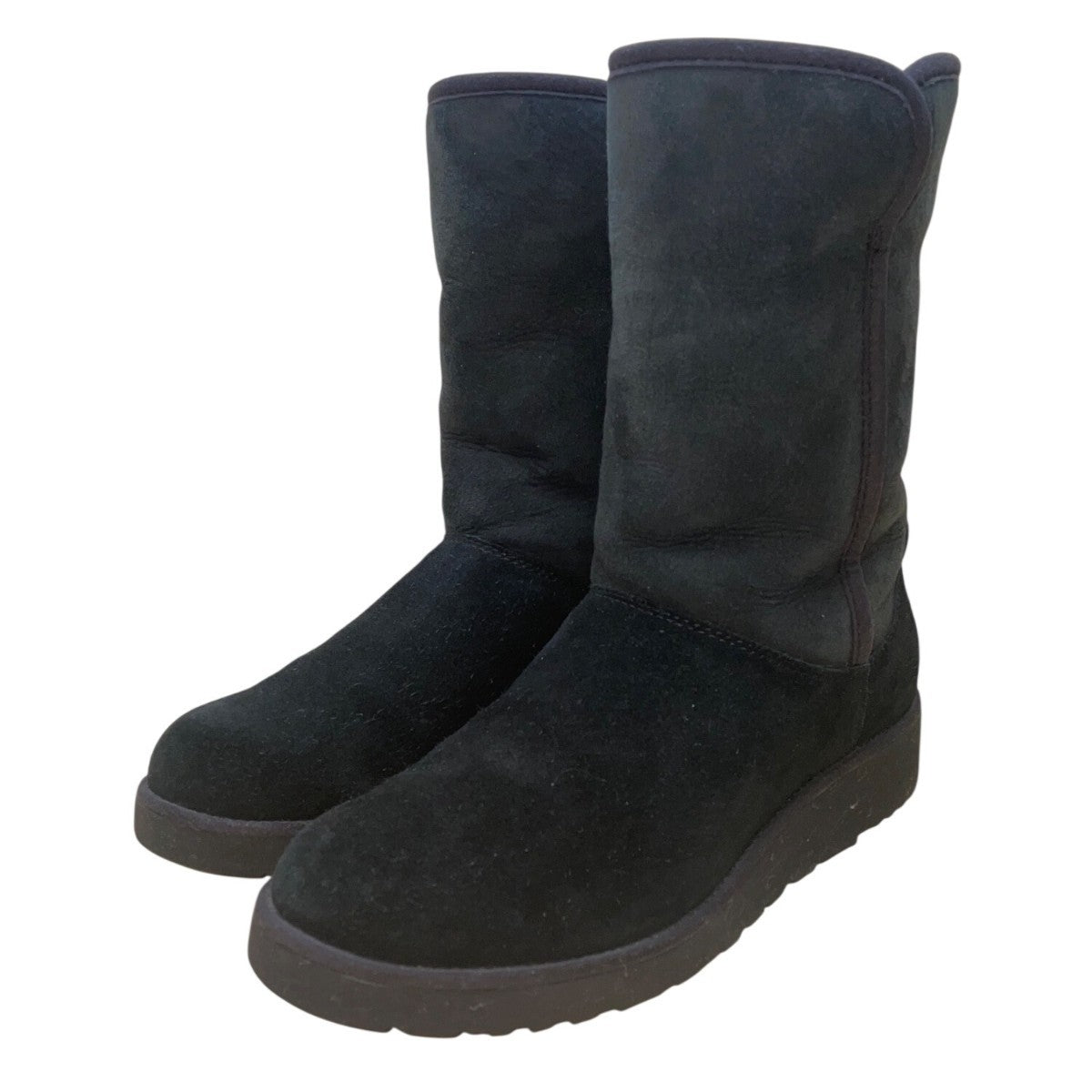 UGG Women’s Black Suede Mid-Calf Slip-On Winter Boots Size 8.5