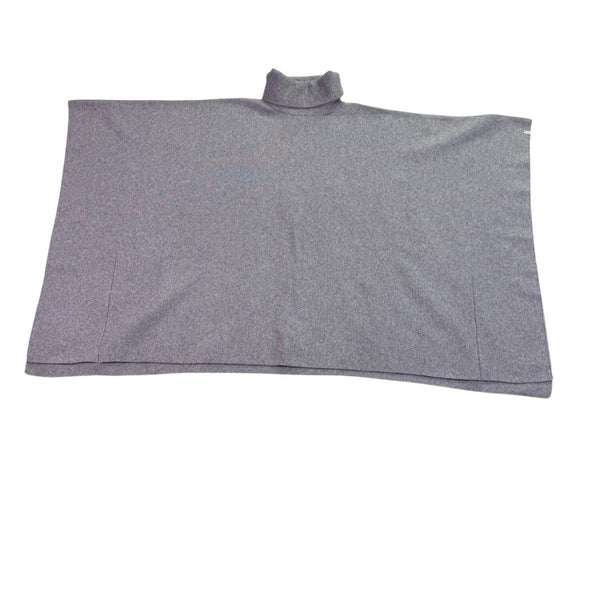 Mer Sea Womens Gray Turtleneck Poncho Adjustable Fit One Size