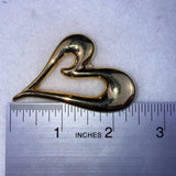 Monet Womens Gold Tone Modernist Heart Brooch Pin Textured Polished Vintage