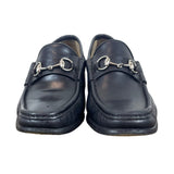 Vtg Gucci Black Leather Mocassino Pelle Mors Vit Bulgaro Horsebit Loafers Sz 6B