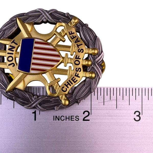 US Joint Chiefs Of Staff Gold Tone Metal Dress Badge Identification Clipback