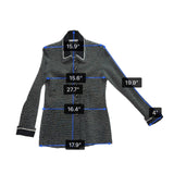 St. John Womens Black Knit Jacket & Skirt Set White Dotted Pattern Size  4 & 6