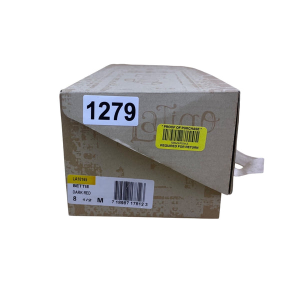 Latigo Women’s Dark Red Leather Slip-On Bettie Flats Shoes Size 8.5M