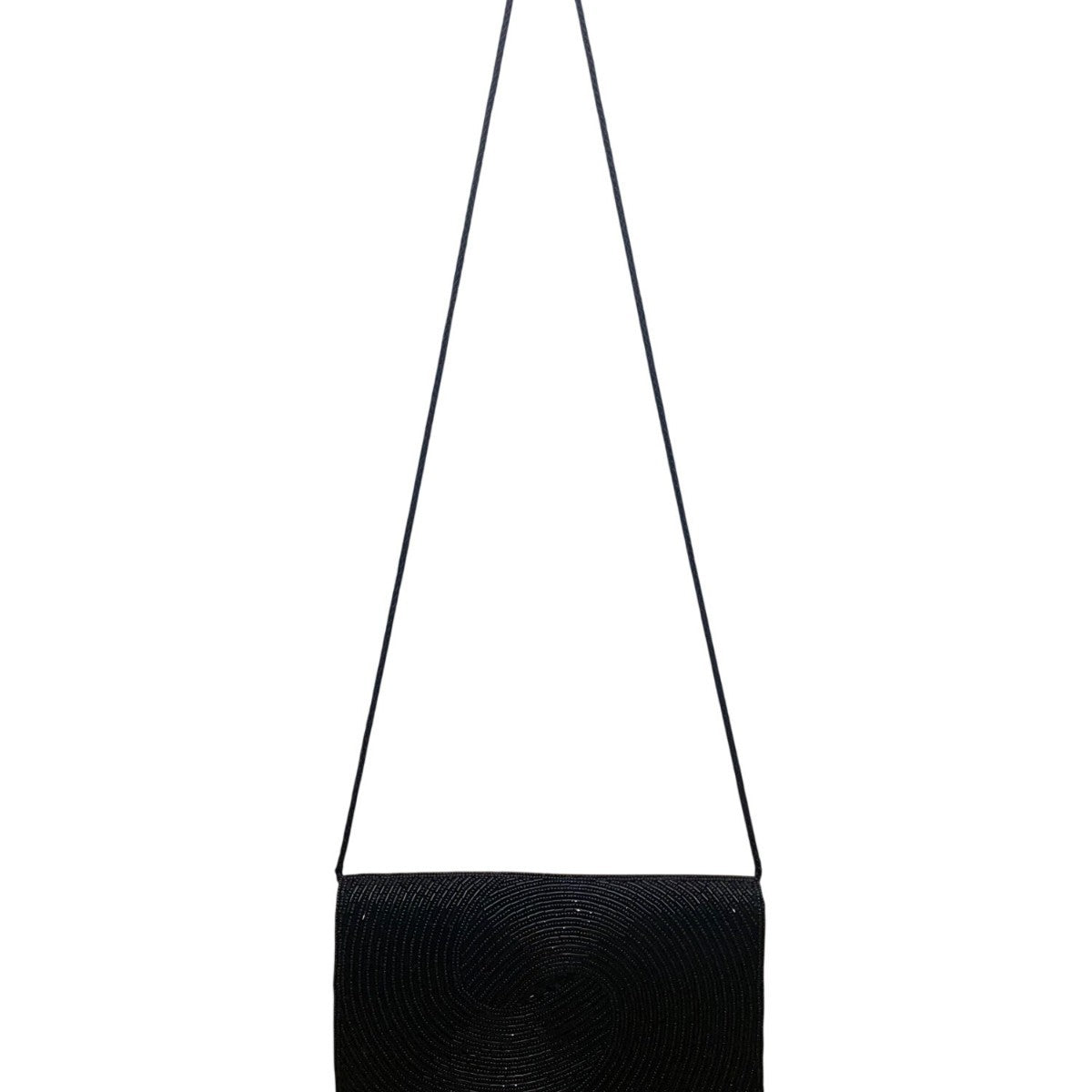 Lord + Taylor Women’s Black Beaded Spiral Detail Shoulder Strap Evening Clutch