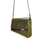 Vtg La Regale Women’s Gold Metal Mesh Shoulder Strap asymmetrical Evening Clutch