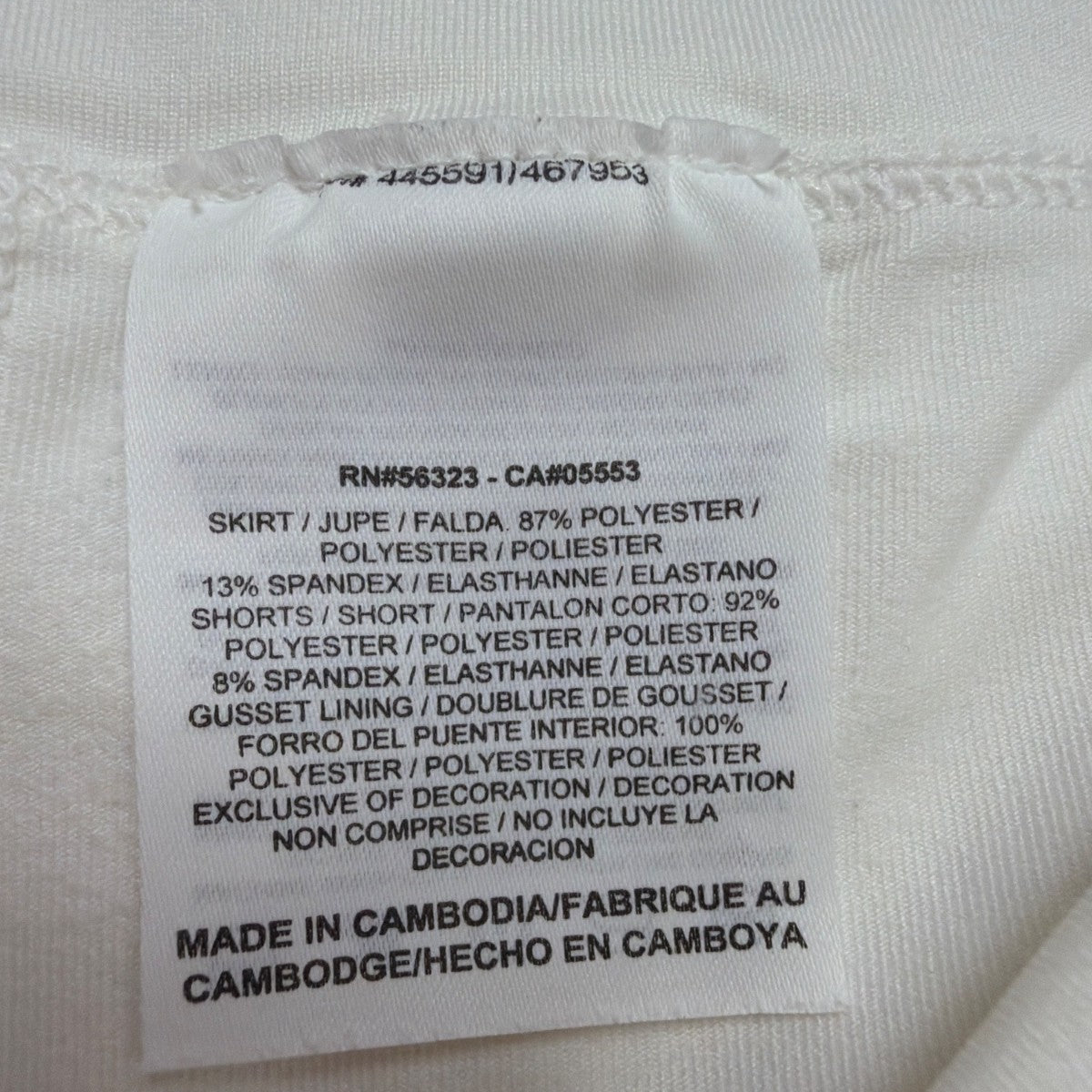 Nike Womens White Dri-FIT Polyester Spandex Pleated Athletic Skort Size Large