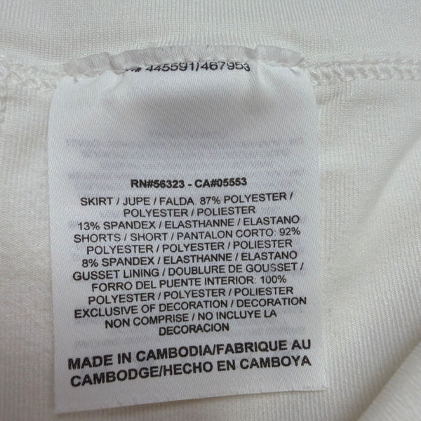 Nike Womens White Dri-FIT Polyester Spandex Pleated Athletic Skort Size Large