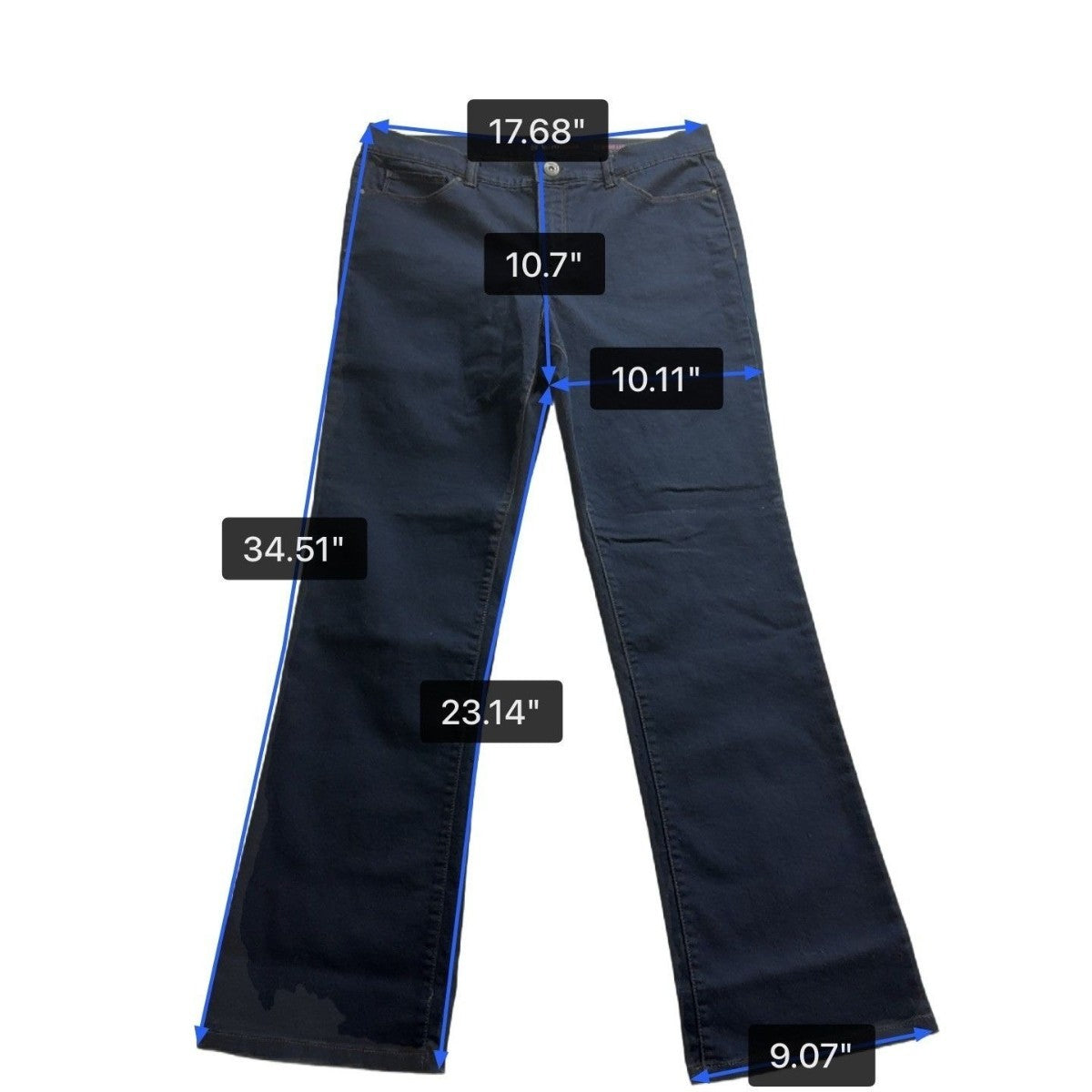 Style & Co Womens Navy Bootcut Jeans Durable Stretch Denim Comfort Fit Sz14