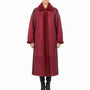 Oscar De La Renta Womens Red Shearling & Leather Long Coat Button Detail Size 8
