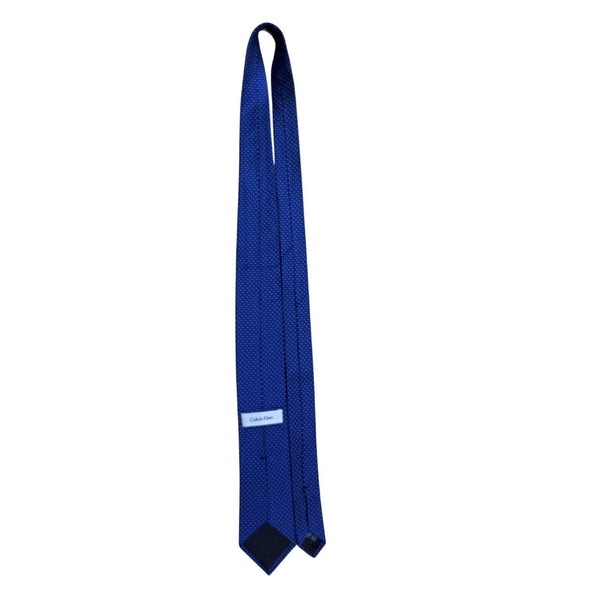 Calvin Klein Mens Blue 100% Silk Textured Pattern Slim Neck Tie