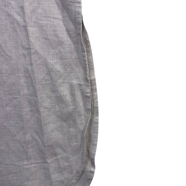 Chicos Womens Light Gray Linen-Blend Button-Down Long Shirt Dress Size 2P
