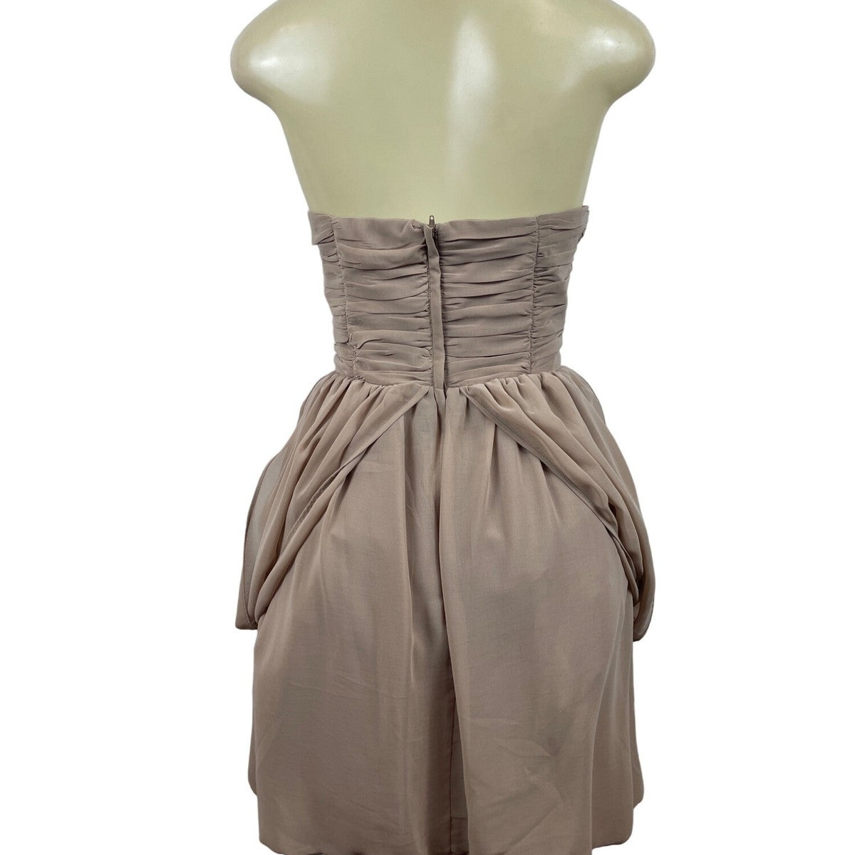 H&M Womens Taupe Strapless Ruffle Dress Size 12 New