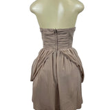 H&M Womens Taupe Strapless Ruffle Dress Size 12 New