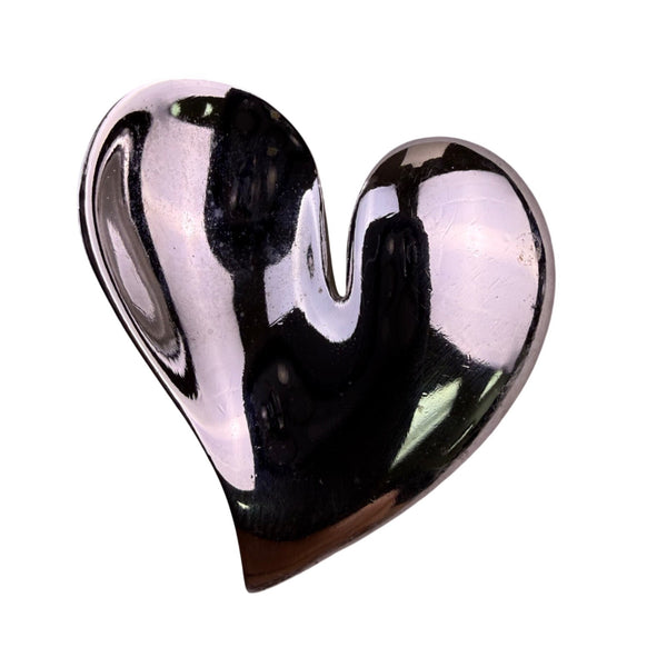Trifari Womens Silver Tone Metal Heart Pendant Vintage Jewelry