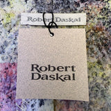 Robert Daskal Mens Multicolor 100% Silk Hand-Painted Tie Abstract Design