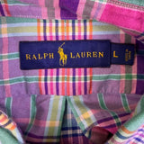Ralph Lauren Mens Multi-Color Cotton Plaid Long Sleeve Button Down Shirt Size L