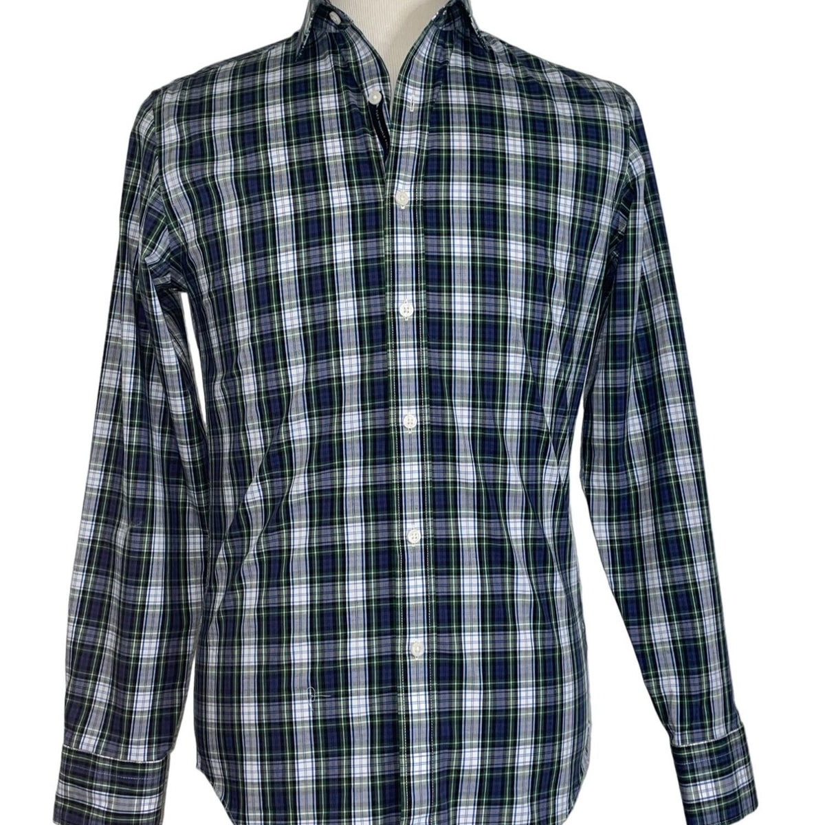 J.Crew Mens Flex Wrinkle-Free Plaid Button-Up Shirt Size S Blue/Green New
