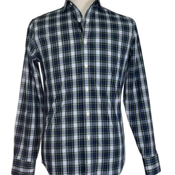 J.Crew Mens Flex Wrinkle-Free Plaid Button-Up Shirt Size S Blue/Green New