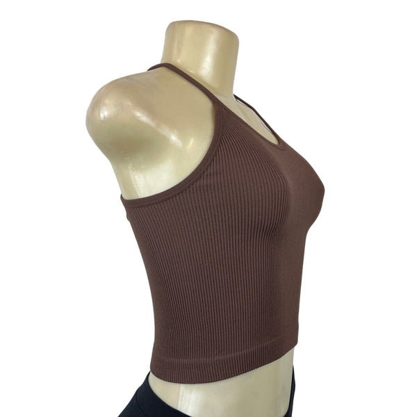 Adodos Ribbed Brown Racerback Tank Top Sz XS/S