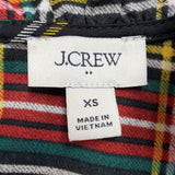 J.Crew Women’s Plaid Ruffle Neck Sleeveless Top Black/Red Lightweight Sz XS
