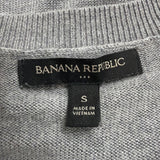 Banana Republic Women Gray V-Neck Sweater Classic Knit Pullover Size S