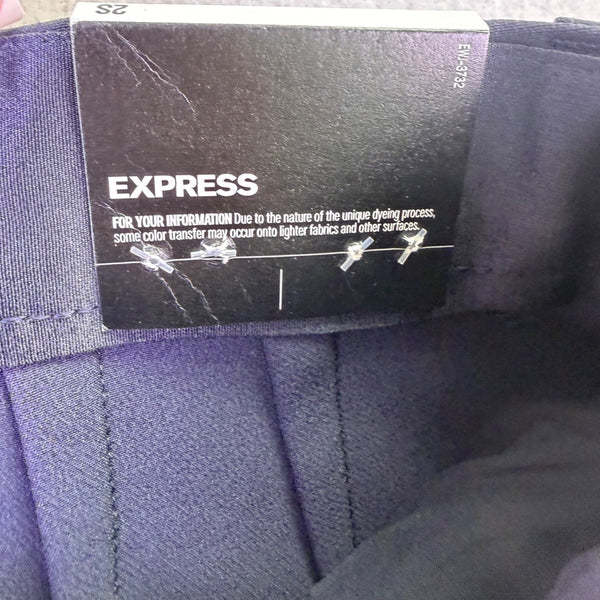 Express Womens Blue Straight-Leg Editor Pants Size 2S