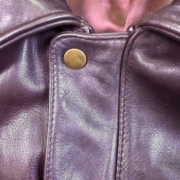 Banana Republic Mens Brown Leather Bomber Jacket Vintage Style Durable Size 42