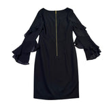 Calvin Klein Women Black Polyester Spandex Bell Sleeve Sheath Dress Size 10