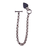Sterling Silver Womens Heart Charm Toggle Clasp Rolo Link Bracelet Elegant