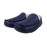 Ugg Men’s Black Leather & Sheepskin Lined  Indoor Outdoor Ascot Slippers Size 10