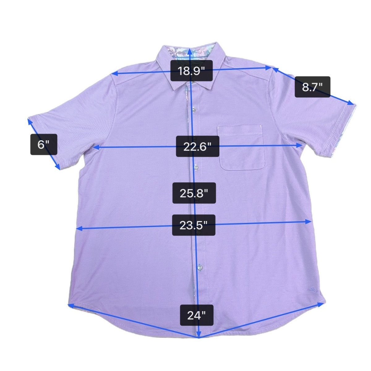 Tommy Bahama Men’s Solid Purple Short Sleeve Button-Up Shirt Sz XL