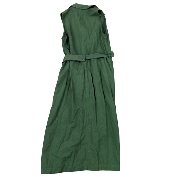 Jw Anderson Women’s Green Cotton Sleeveless Belted Maxi Trench Dress XXS