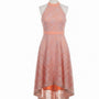 Acevog Womens Peach Lace Sleeveless High-Low Dress Size M