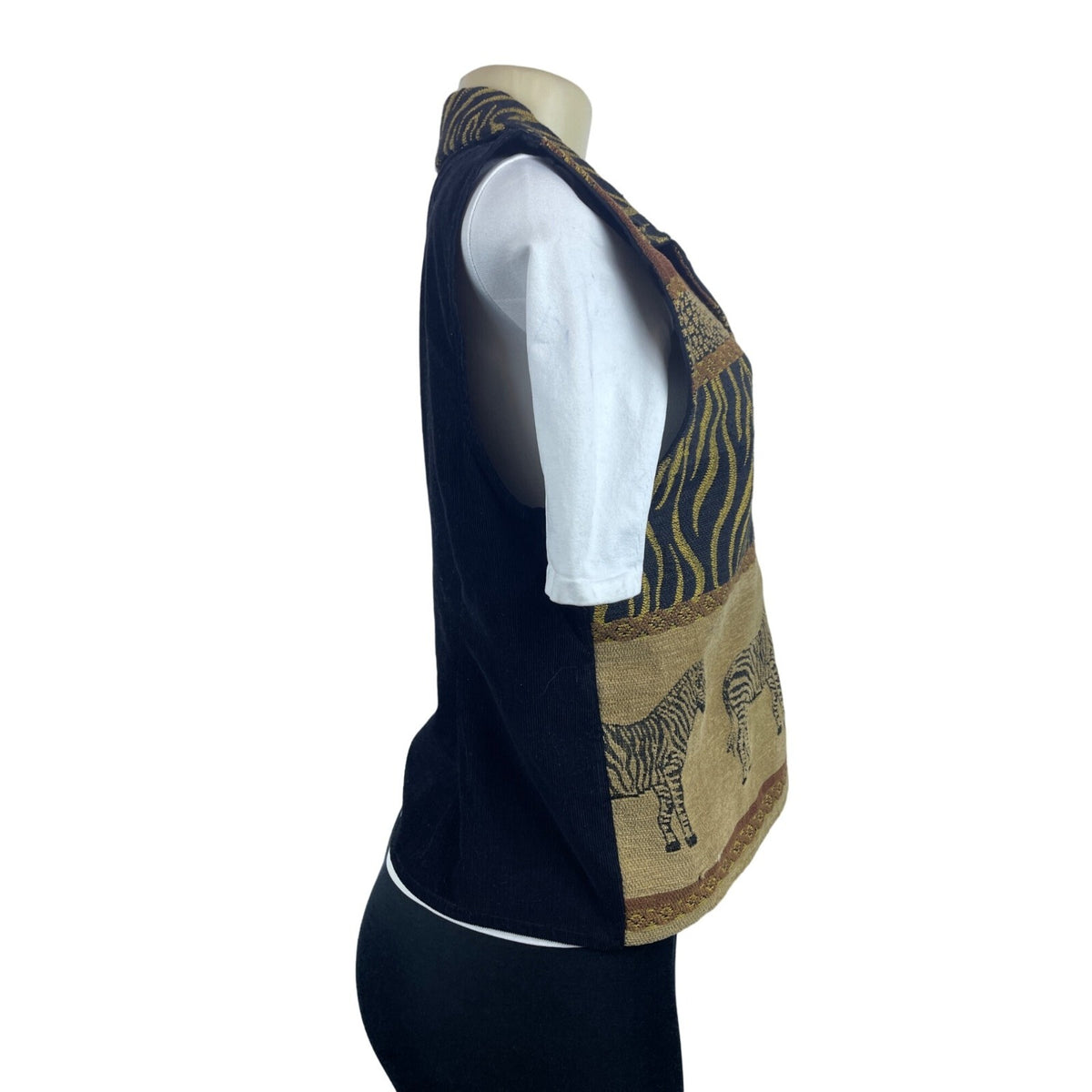 Dressbarn Women's Brown Zebra Pattern Vest Sz M