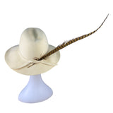 ADOLFO II Frances Berman Womens Ivory Felt Wide Brim Hat Accent Vintage