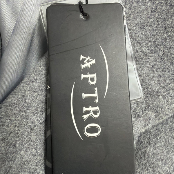 Aptro Womens Gray Wool Blend Double-Breasted Winter Coat Size S