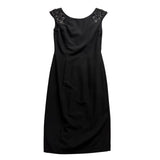 Vince Camuto Women's Black Sleeveless Dress Jeweled Shoulders Back Zipper Size 4
