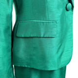 Albert Nipon Womens Green Dress & Jacket Set Elegant Formal Outfit Size 4