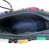 Colorful Mosaic Beaded Women’s Black Bohemian Style Crossbody Bag