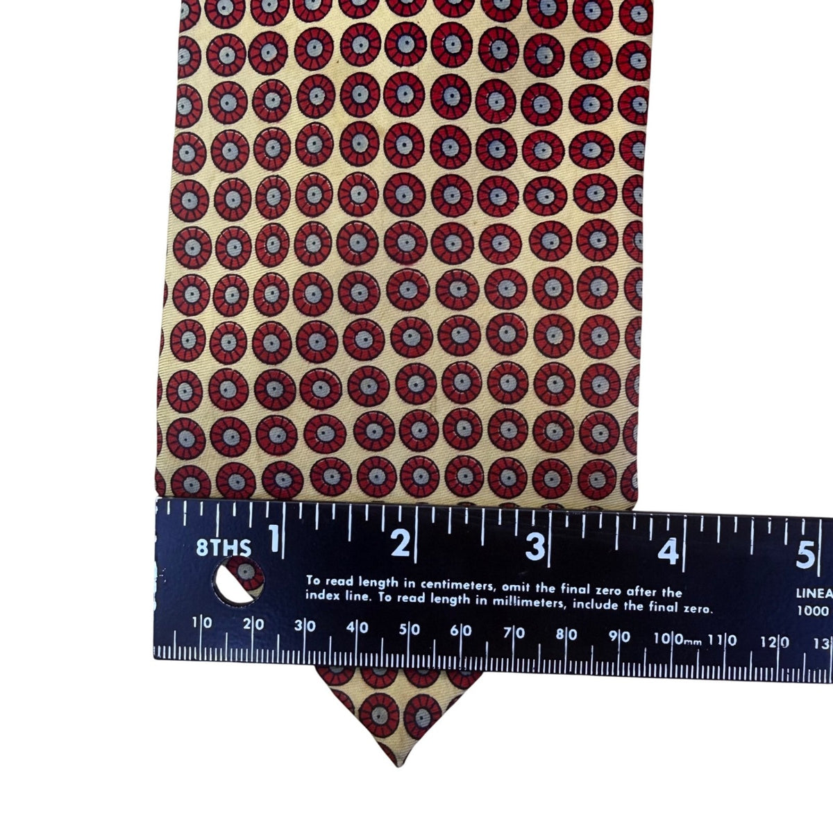 John Comfort Mens Red & Yellow Geometric Patterned Neck Tie Made In England