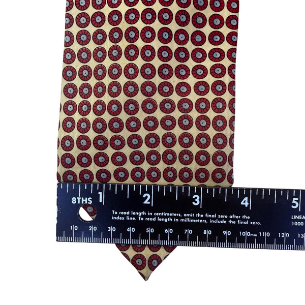 John Comfort Mens Red & Yellow Geometric Patterned Neck Tie Made In England